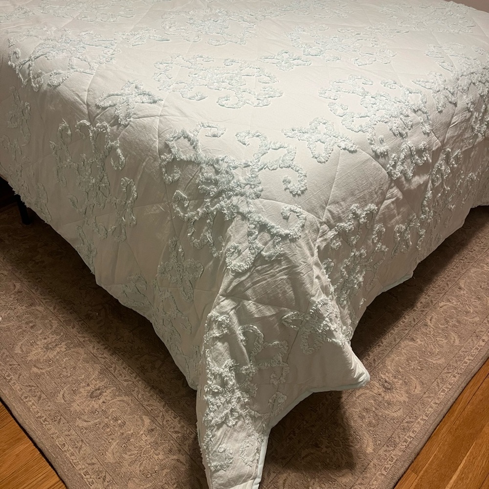 Blue comforter textured